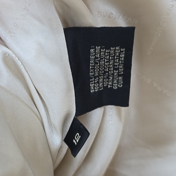 Dana Buchman Tweet Ivory Wool Button Down Coat Size 12 - Picture 8 of 10